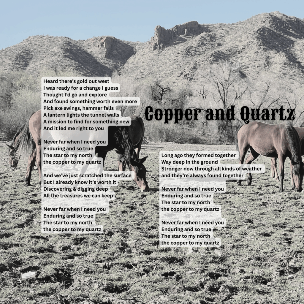 Lyric sheet for “Copper and Quartz” — track 3 of 11 on Shadows of a Ghost Town